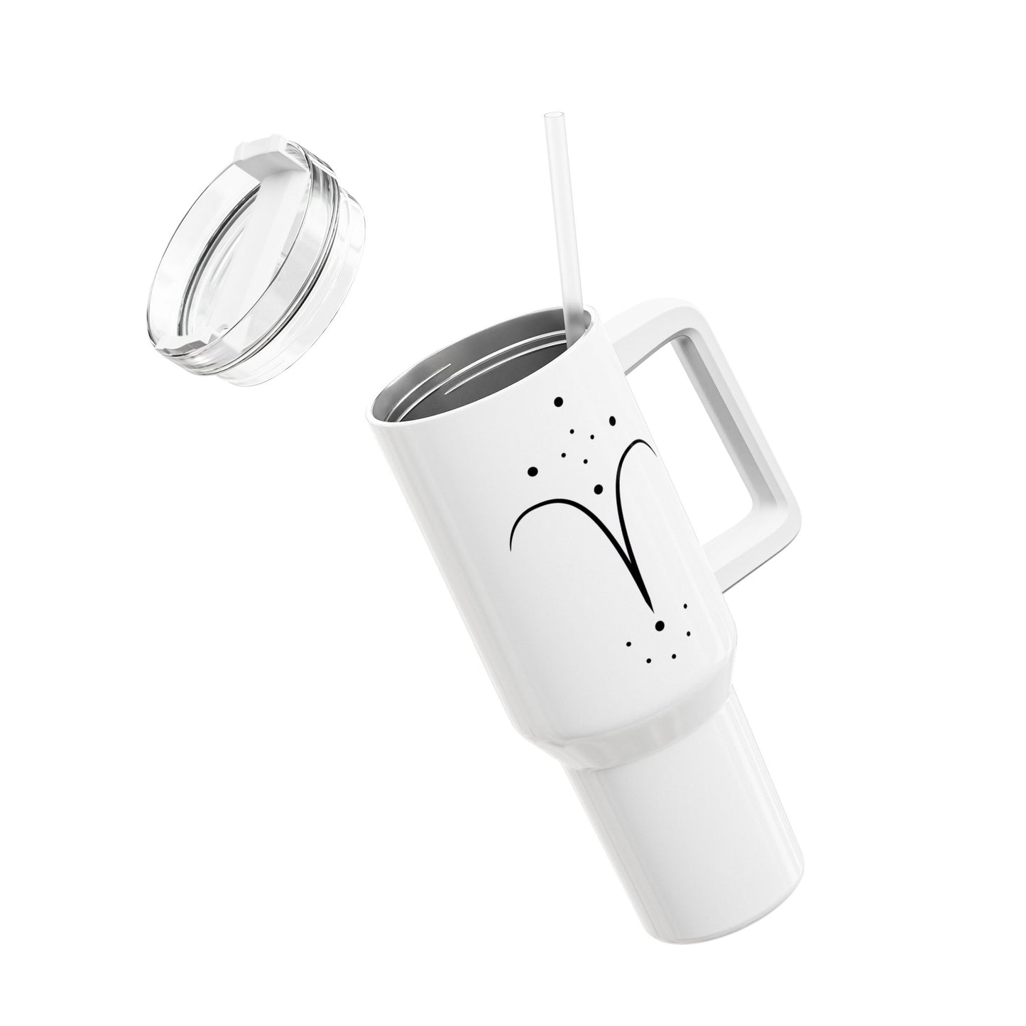 WIDDER ARIES SYMBOL STERZEICHEN • Tumbler mit Henkel & Strohhalm • XXL Reisebecher 1,2L - YOGA SANTA