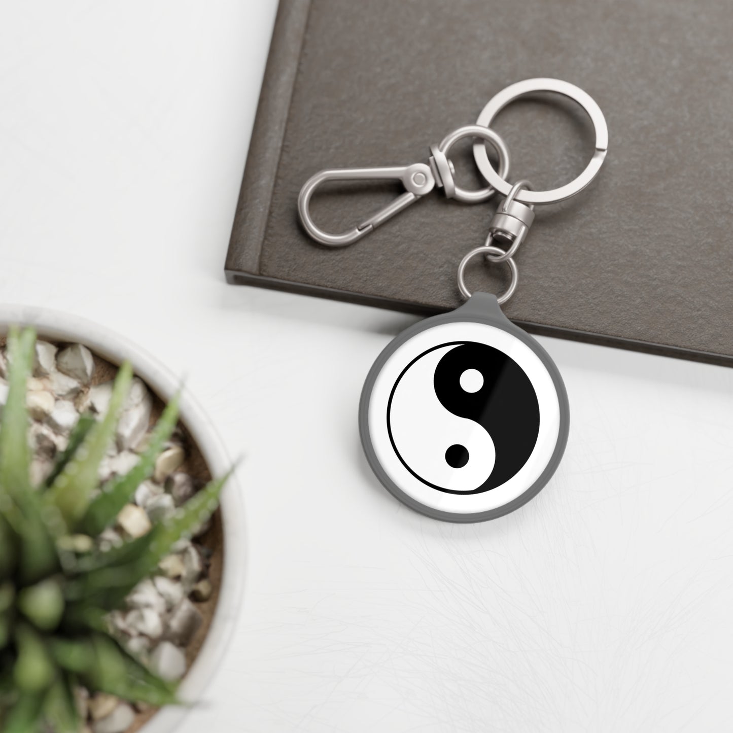 YING YANG SYMBOL - SPIRITUELLES ZEICHEN • Edler Luxus Schlüsselanhänger mit Karabiner für Frauen & Männer