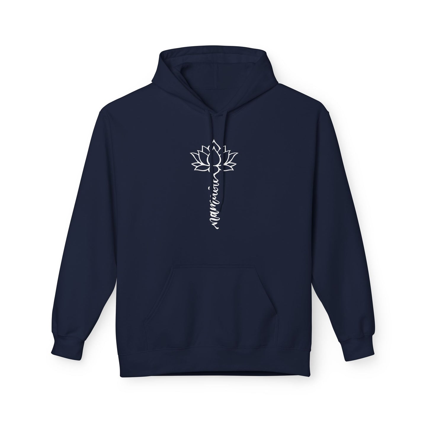 NAMASTE SCHRIFT LOTUSBLÜTEN LOTUSBLUME • BUDDHISTISCHER, HINDUISTISCHER, SANSKRIT YOGA Hoodie für Damen & Herren Fleece Kuschelweich • Baumwolle 🌿