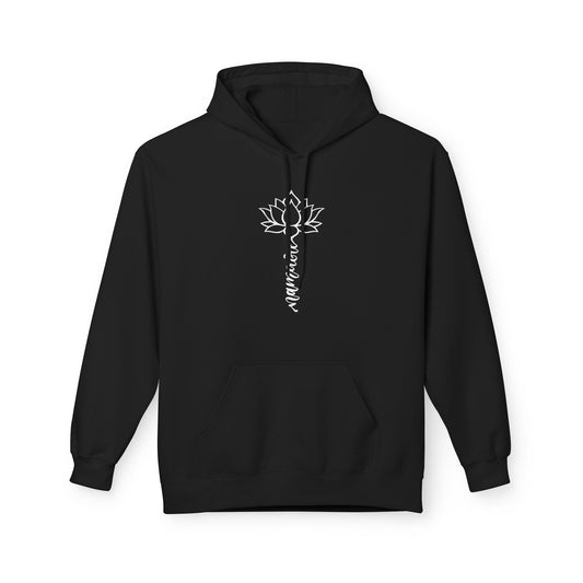 NAMASTE SCHRIFT LOTUSBLÜTEN LOTUSBLUME • BUDDHISTISCHER, HINDUISTISCHER, SANSKRIT YOGA Hoodie für Damen & Herren Fleece Kuschelweich • Baumwolle 🌿