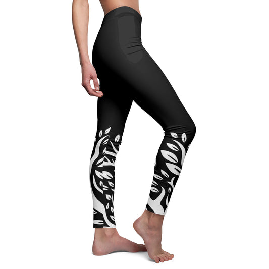 PFLANZENBLÄTTER OLIVENBAUM Schlingpflanzenoptik • Damen-Leggings mit Print Aufdruck • Beste Leggings für Sport & Alltag