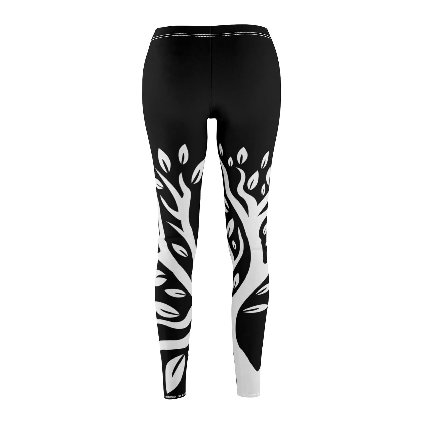 BAUM DES LEBENS • Olivenbaum Pflanzenblätter Naturmotiv • Damen Leggins Schwarz • Beste Leggings für Sport & Freizeit