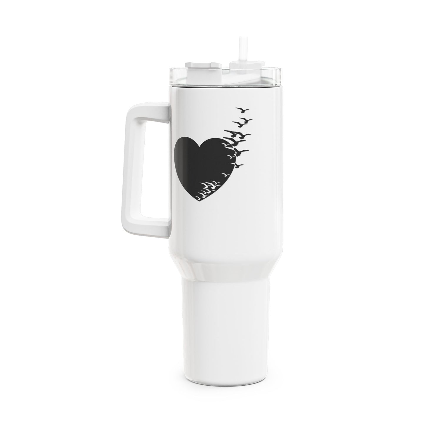 HERZ MIT VÖGELN - Tumbler, 40oz  • Liebesbeweis Geschenk, LOVE Liebesbotschaft