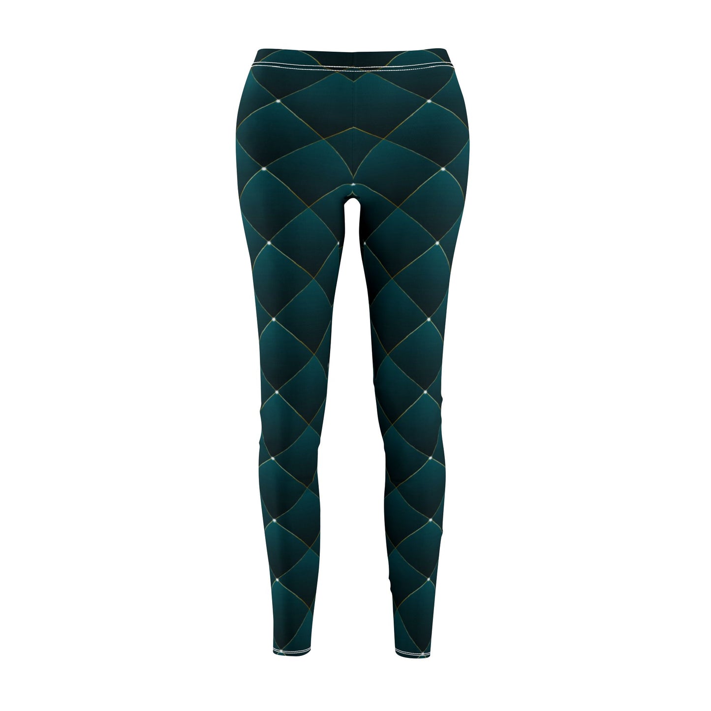 KARO-MUSTER GRÜN ELEGANT SCHICK NOBEL • Damen Leggins Dunkelgrün • Beste Leggings für Sport & Freizeit