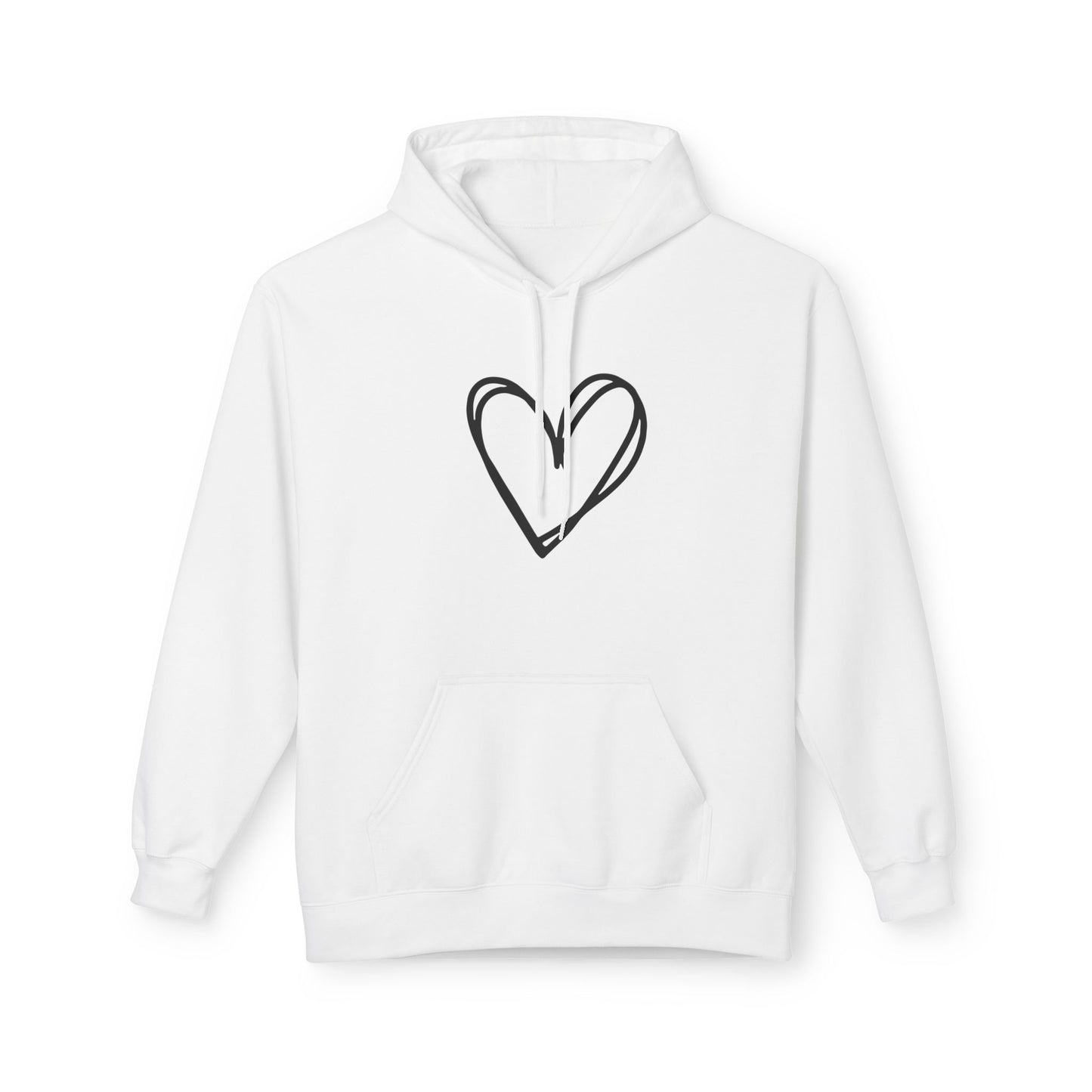HERZ BILD HERZCHEN ZEICHNUNG NIEDLICH SÜß • Fleece Hoodie Kuschelweich für Damen & Herren • Baumwolle 🌿