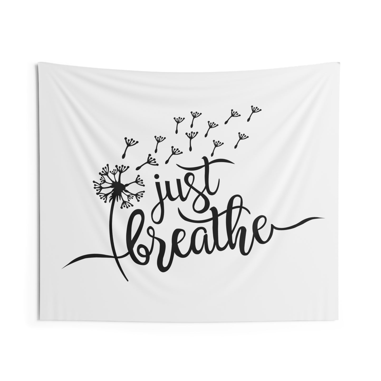 JUST BREATHE PUSTEBLUME • Wandtuch • Wandttepich Schwarz Weiß • Wanddekor in v. Größen bis XXL