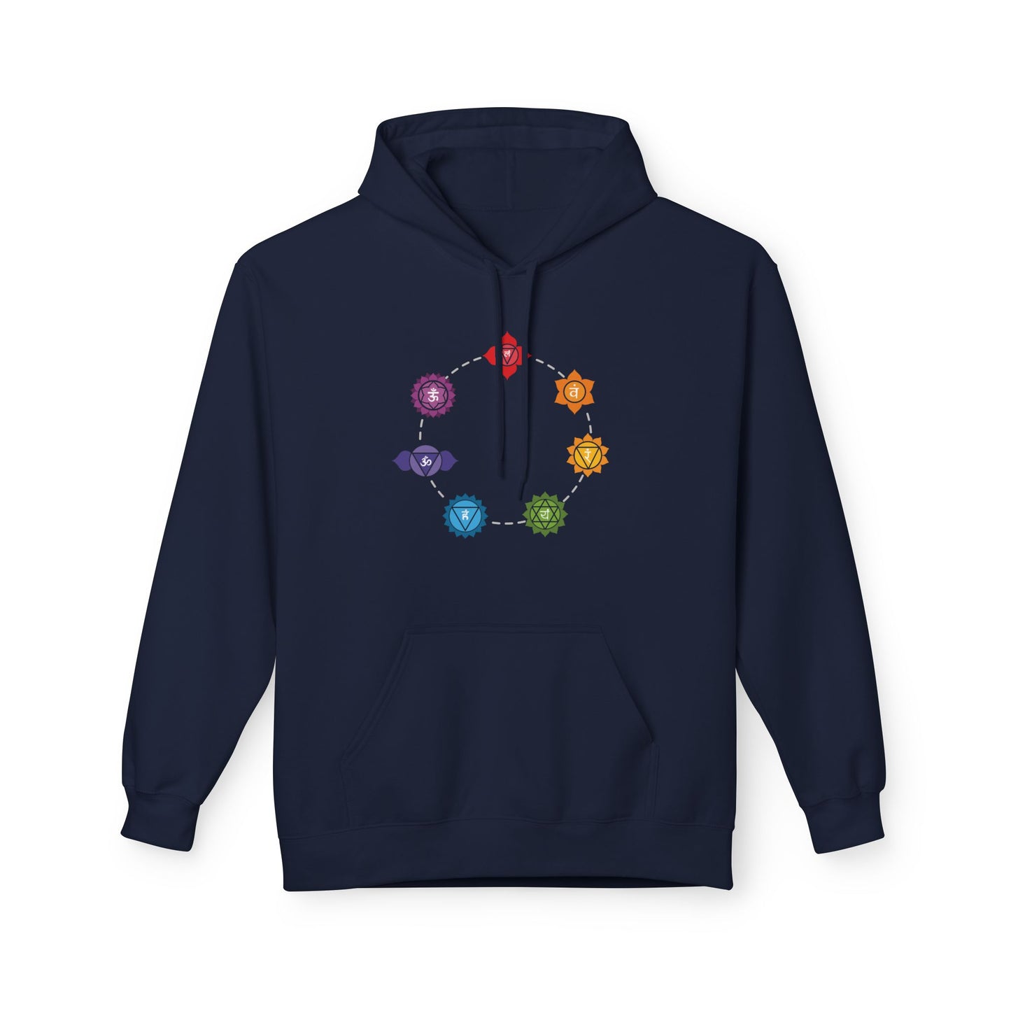CHAKREN SYMBOLE in FLORALE BLUMEN • Spiritueller Hoodie für Meditation, für Damen & Herren • Baumwolle 🌿