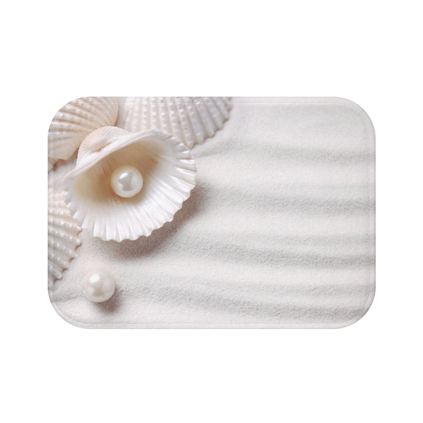 SANDSTRAND MUSCHEL PERLEN • Badvorleger / Fussmatte / Badteppich EXTRA Weich • 43 x 61 cm & 53 x 86 cm