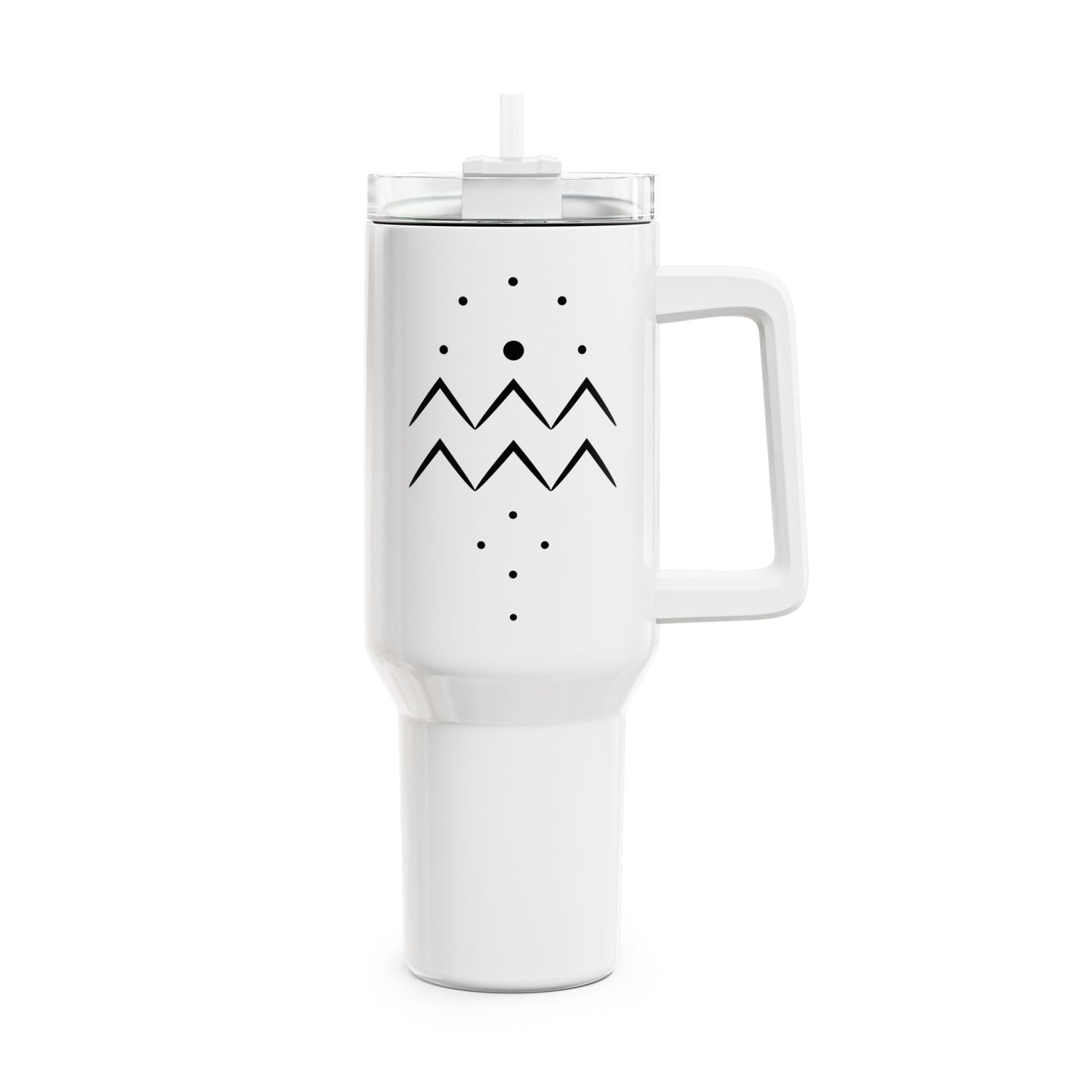 WASSERMANN AQUARIUS SYMBOL STERZEICHEN • Tumbler mit Henkel & Strohhalm • XXL Reisebecher 1,2L - YOGA SANTA