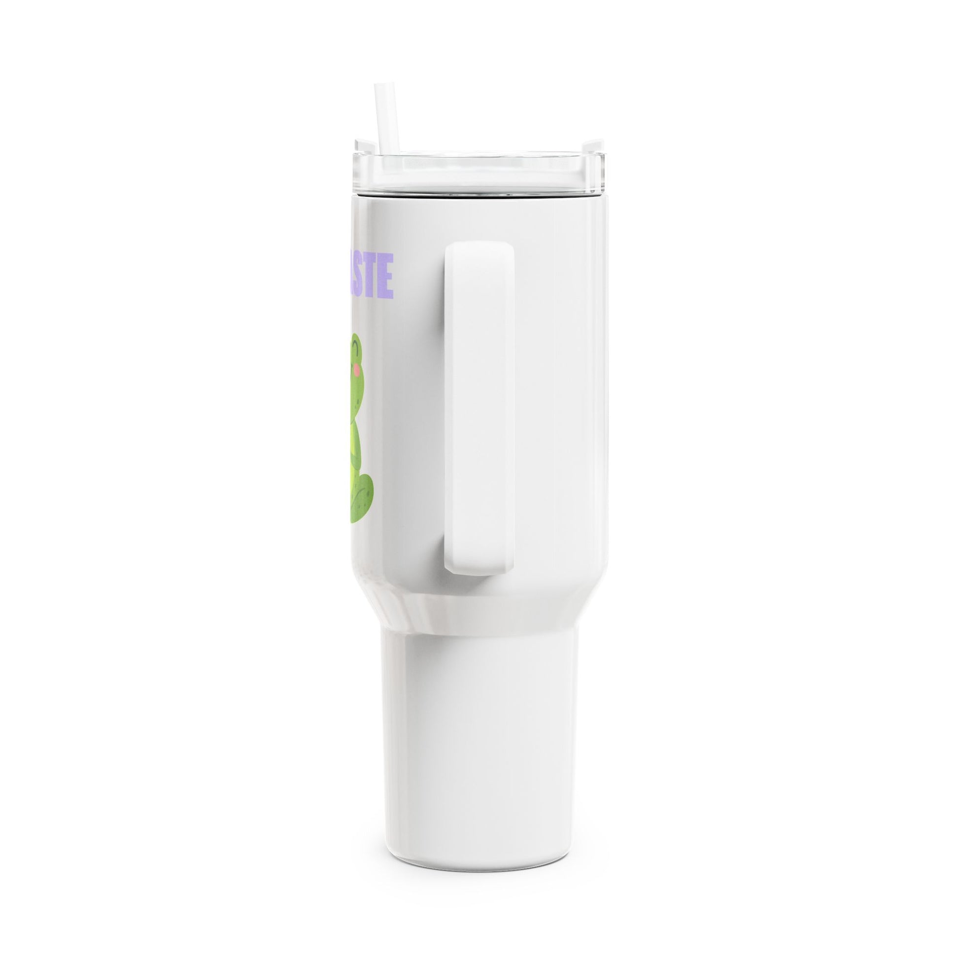 NAMASTE FROSCH NIEDLICH COMIC • Tumbler mit Henkel & Strohhalm • XXL Reisebecher 1,2L - YOGA SANTA