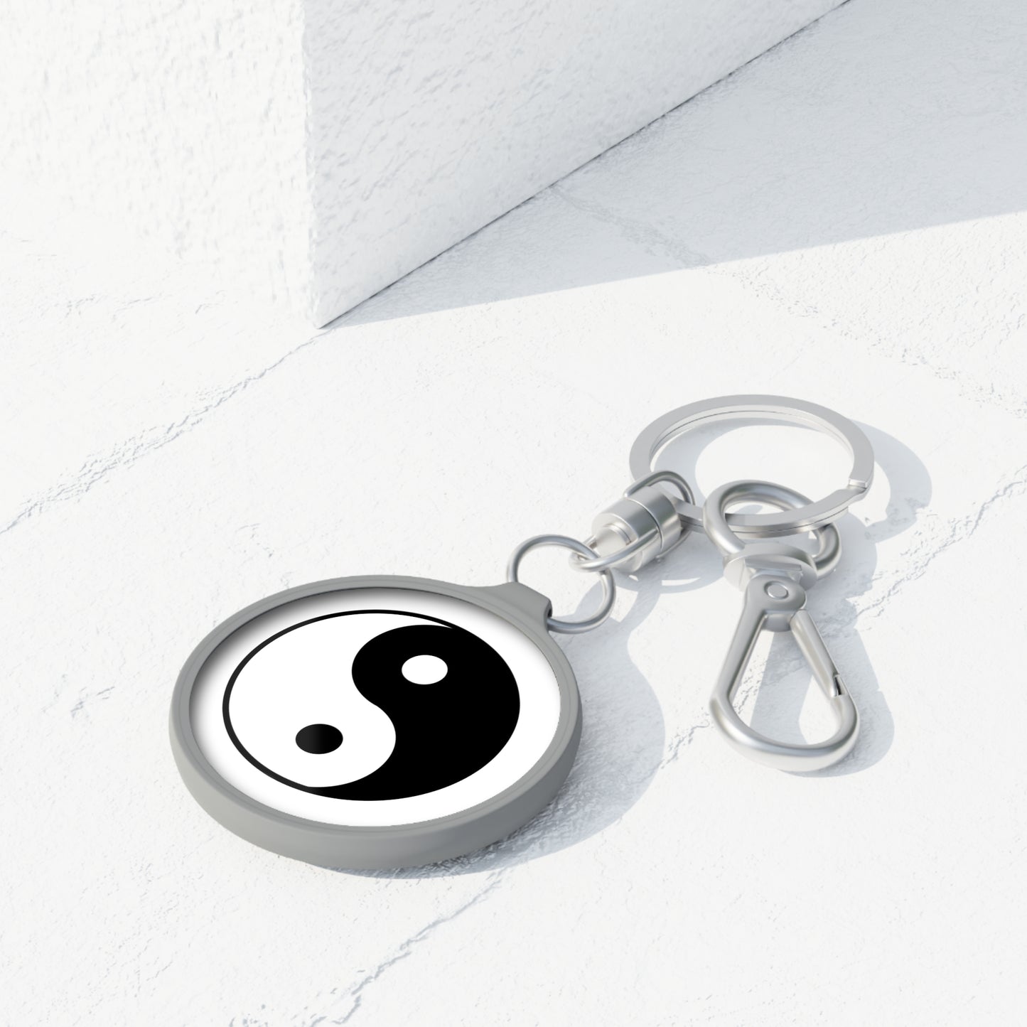 YING YANG SYMBOL - SPIRITUELLES ZEICHEN • Edler Luxus Schlüsselanhänger mit Karabiner für Frauen & Männer