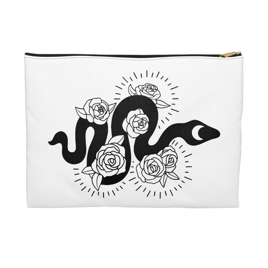 SCHLANGE ROSEN MOND - SPIRITUELL • Handtaschen Organizer Flach mit Reißverschluss • Groß & Klein