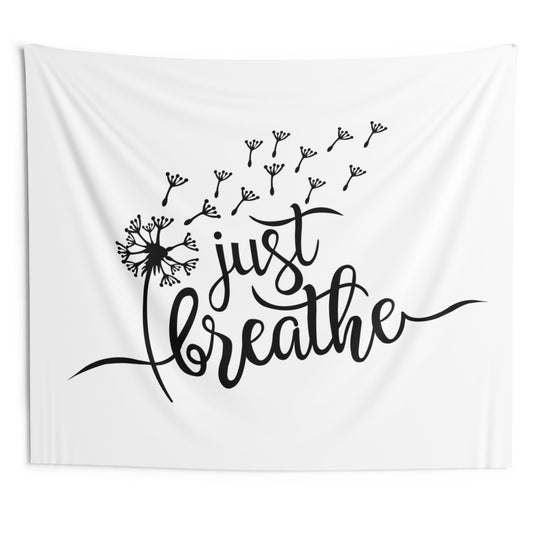 JUST BREATHE PUSTEBLUME • Wandtuch • Wandttepich Schwarz Weiß • Wanddekor in v. Größen bis XXL