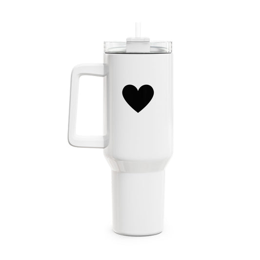 HERZ TASSE GROß XXL • LIEBES Geschenk, LOVE Liebesbotschaft • Tumbler mit Henkel & Strohhalm • XXL Reisebecher 1,2L