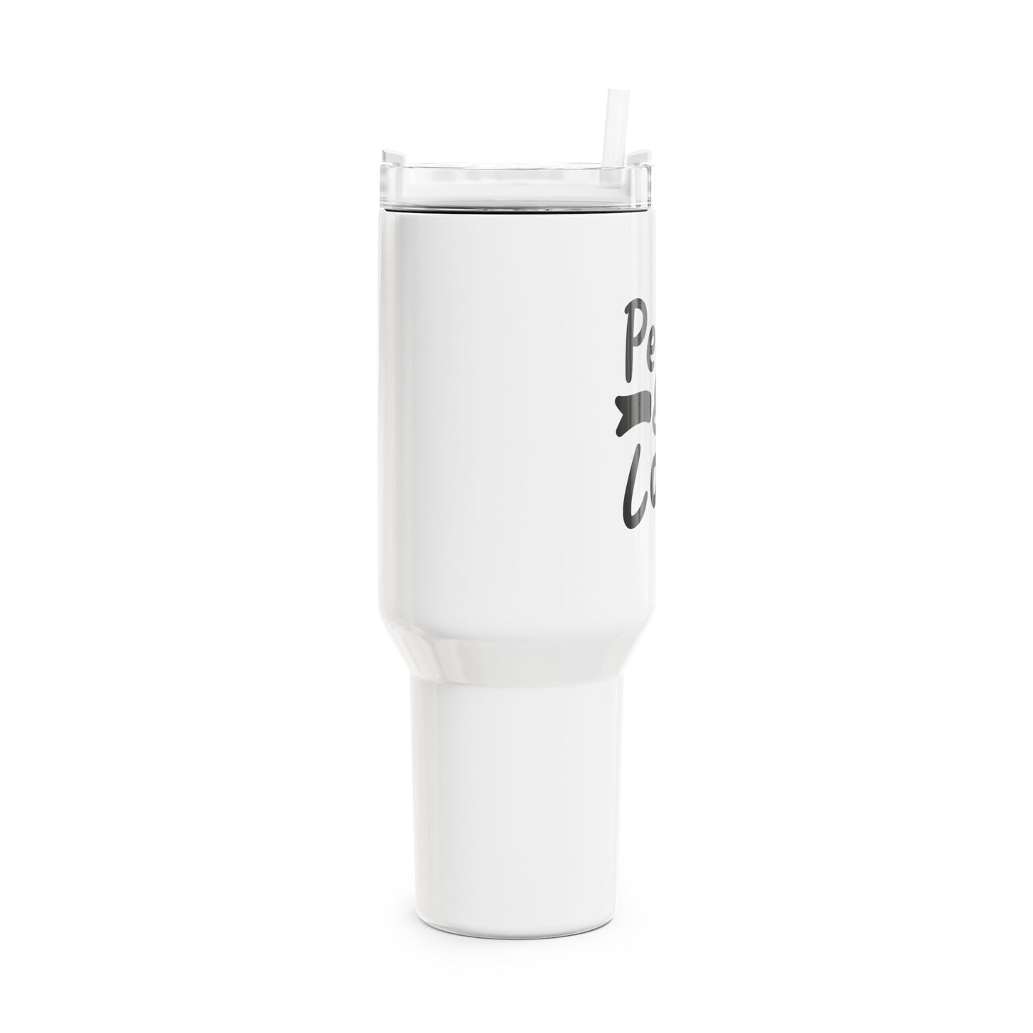 PEACE & LOVE - HIPPIE FRIEDENSNACHRICHT • Tumbler mit Henkel & Strohhalm • XXL Reisebecher 1,2L - YOGA SANTA