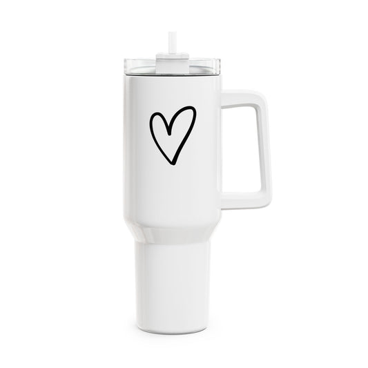LOVE BECHER • Liebesbeweis Geschenk, LOVE Liebesbotschaft • Tumbler mit Henkel & Strohhalm • XXL Reisebecher 1,2L