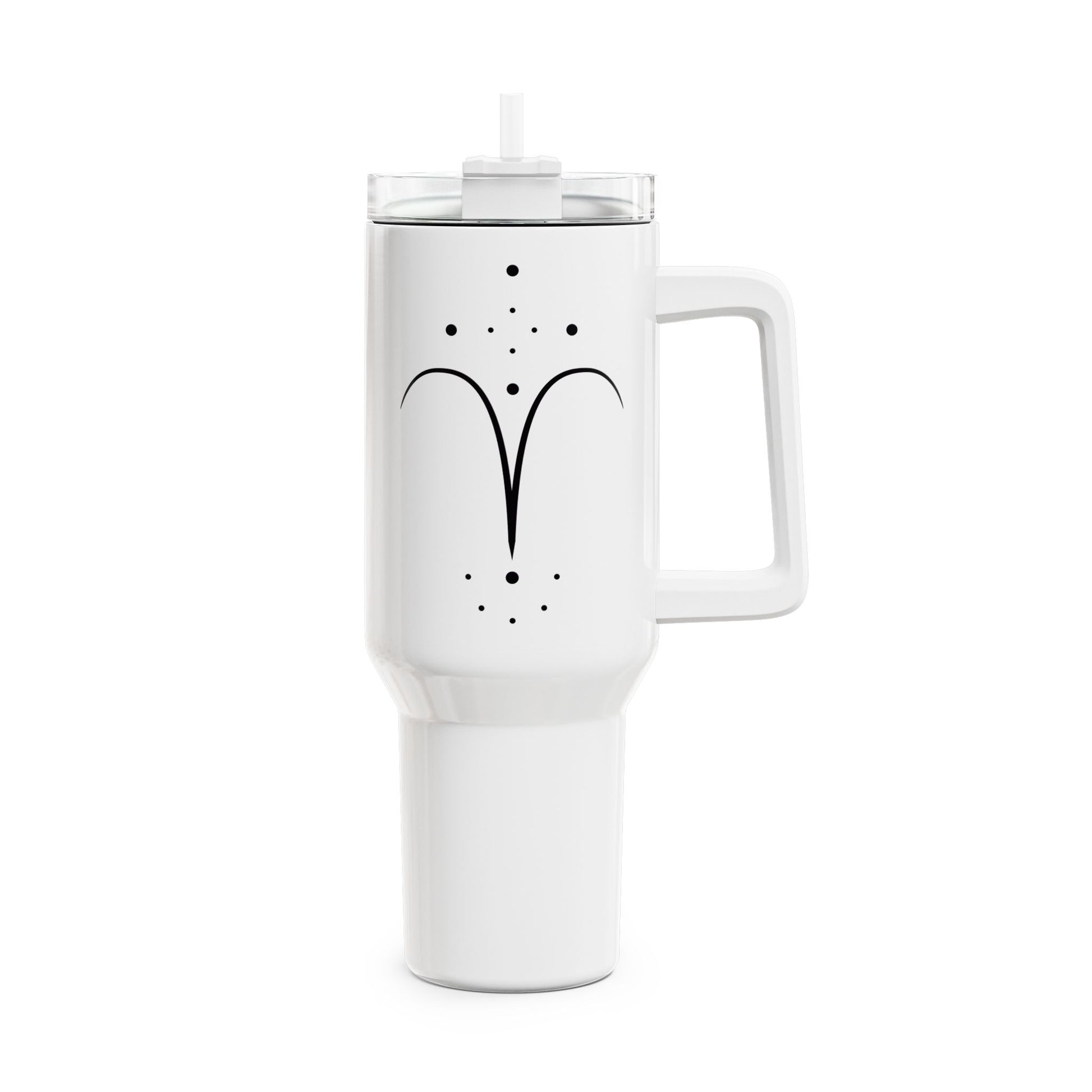 WIDDER ARIES SYMBOL STERZEICHEN • Tumbler mit Henkel & Strohhalm • XXL Reisebecher 1,2L - YOGA SANTA