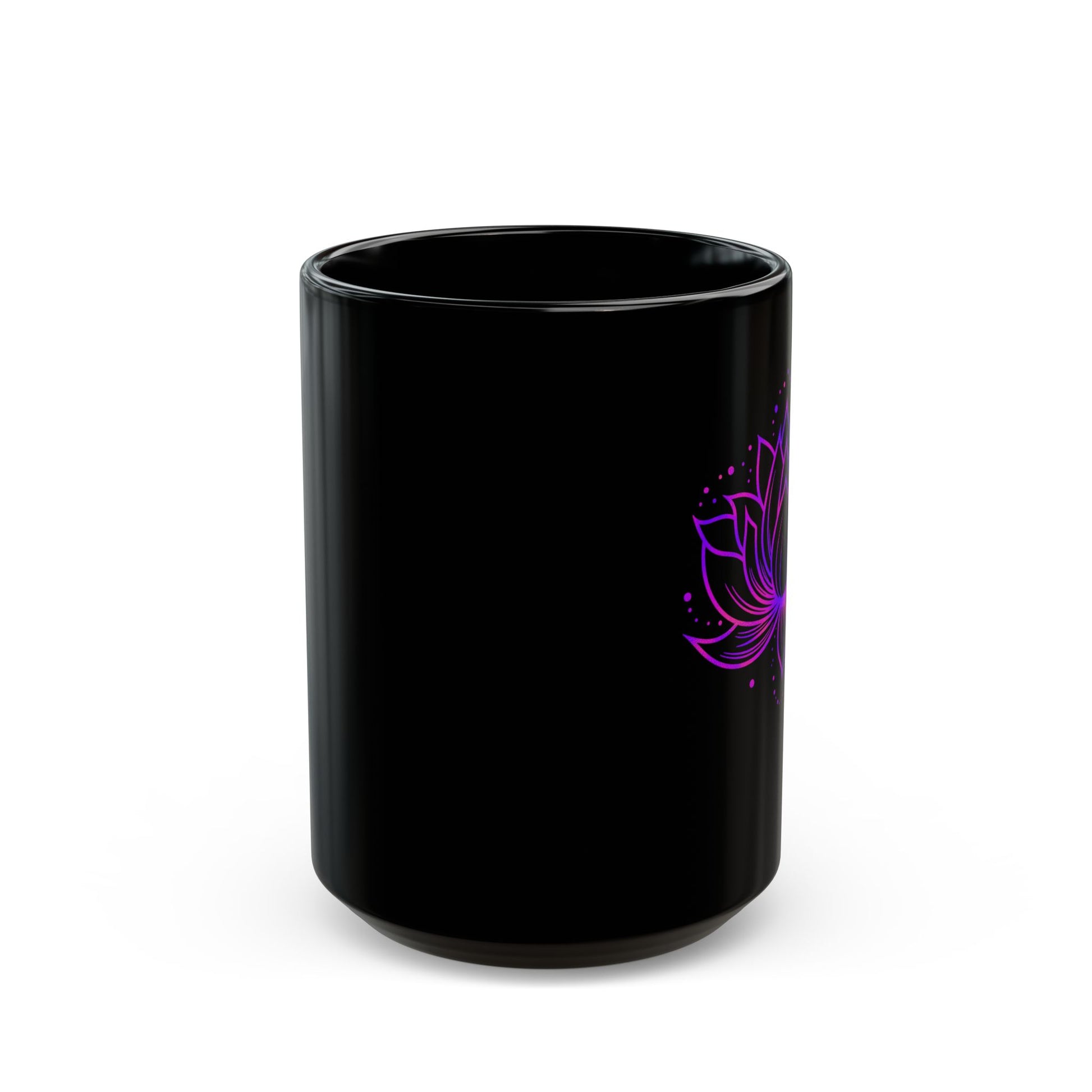 LOTUSBLÜTE LILA VIOLET PINK • 440ml XXL Kaffeebecher Schwarz - YOGA SANTA