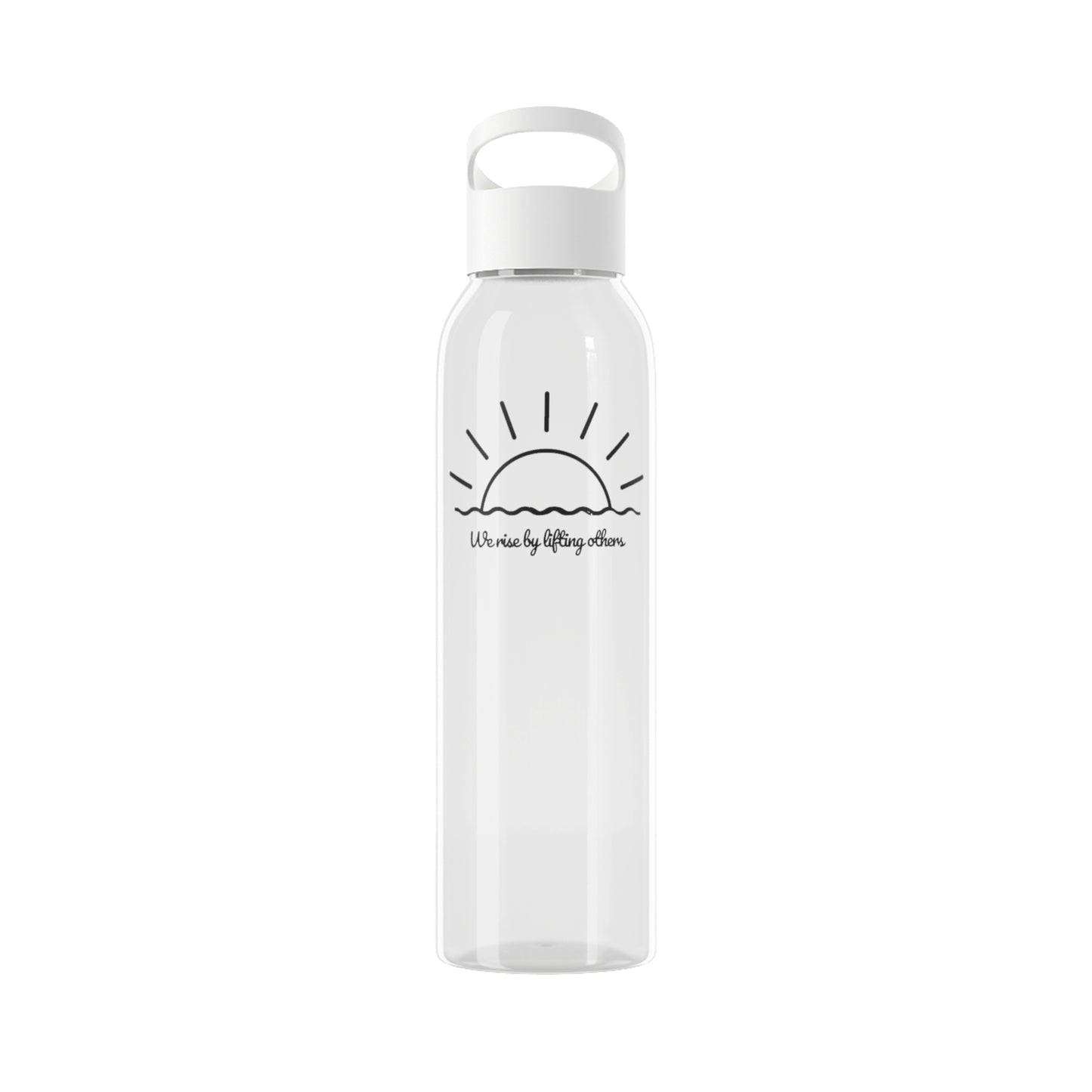 WE RISE BY LIFTING OTHERS • Sonnenaufgang Meeresmotiv • Wasserflasche Sky 650 ml