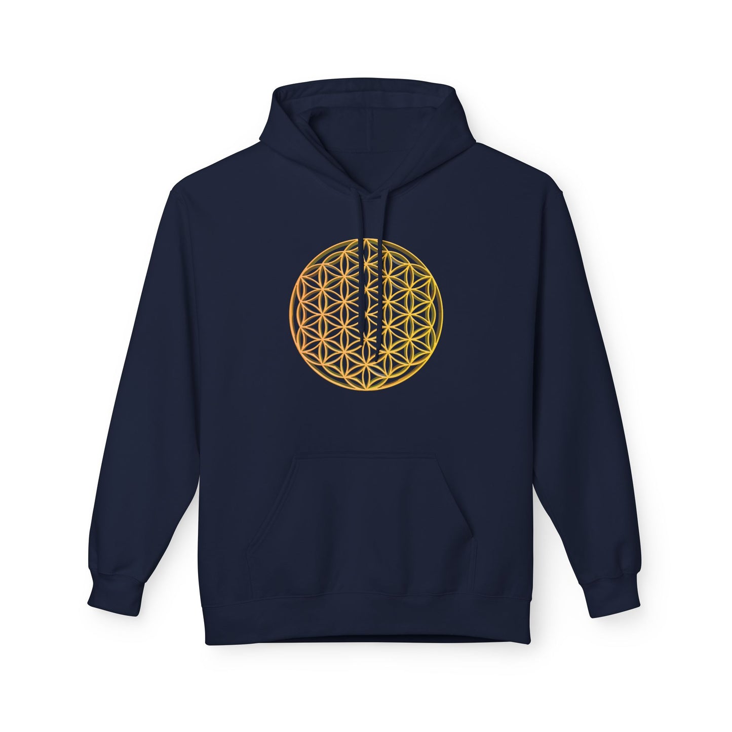 BLUME DES LEBENS SYMBOL MOTIV ZEICHEN PRINT GOLDOPTIK • Kuschelweicher Hoodie für Damen & Herren Fleece Pullover • Baumwolle 🌿