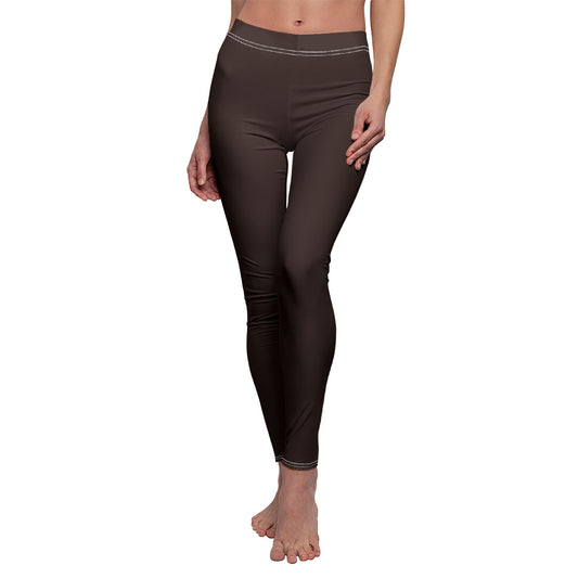 EINFARBIG BRAUN •  Naturfarben Elegant Dunkelbraun • Damen-Leggings • Beste Leggings für Sport & Alltag