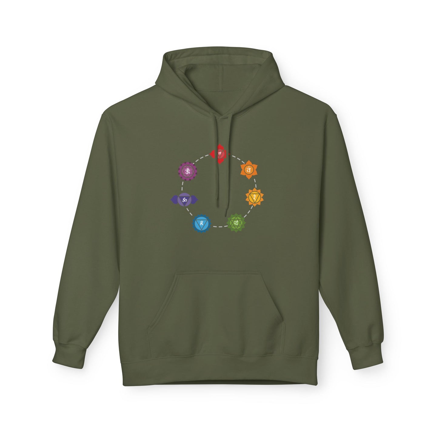 CHAKREN SYMBOLE in FLORALE BLUMEN • Spiritueller Hoodie für Meditation, für Damen & Herren • Baumwolle 🌿