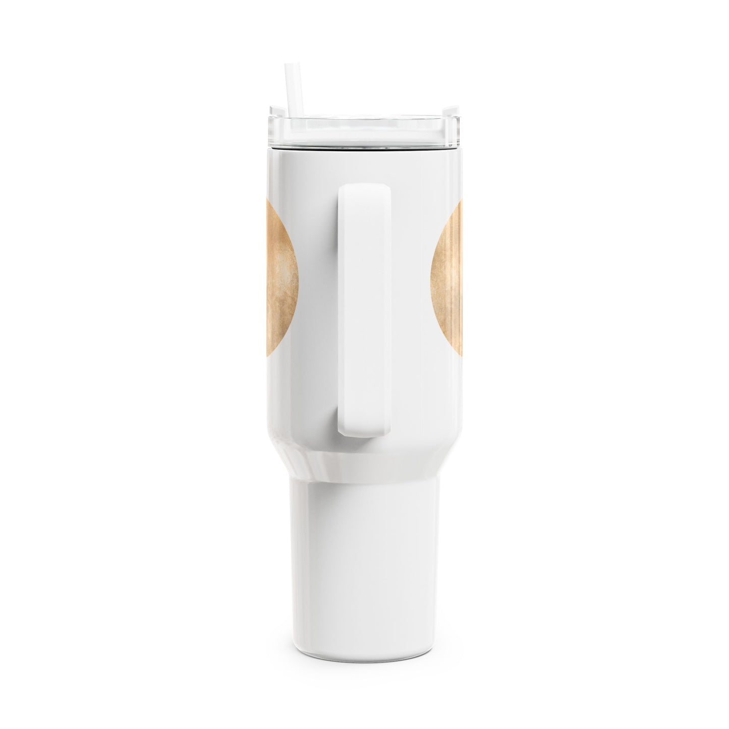 SONNE MOND GOLDOPTIK EDEL LUXURIÖS • Tumbler mit Henkel & Strohhalm • XXL Reisebecher 1,2L