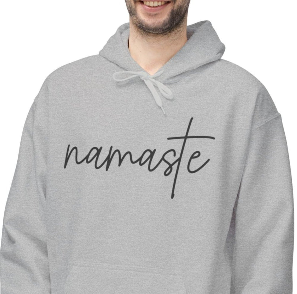 NAMASTE YOGA SANSKRIT HINDUISMUS Schriftzug • Kuschelweicher Hoodie für Damen & Herren • Baumwolle 🌿