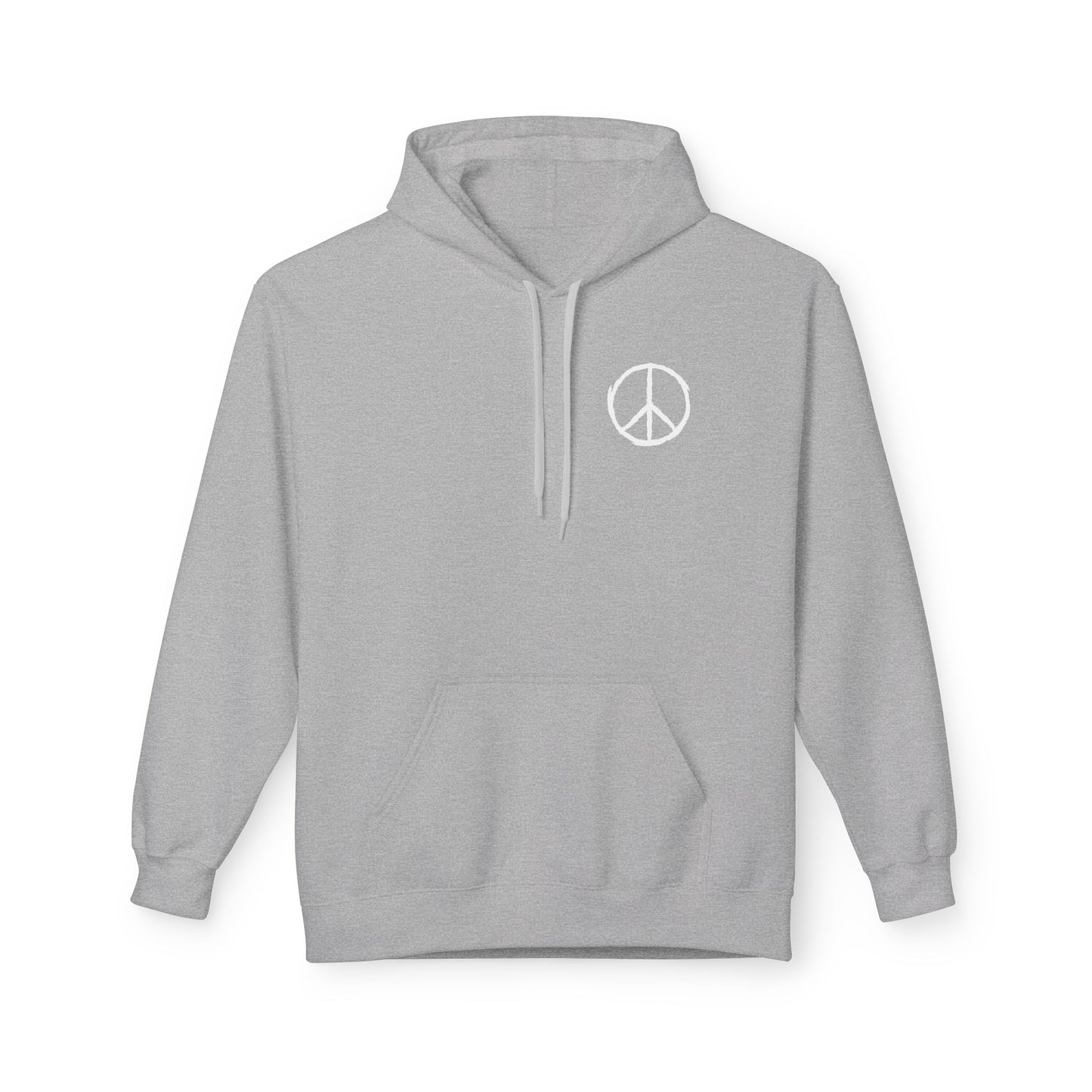 PEACE ZEICHEN HANDGEZEICHNET MINIMALISTISCHES DESIGN • Fleece Hoodie für Damen & Herren • Baumwolle 🌿