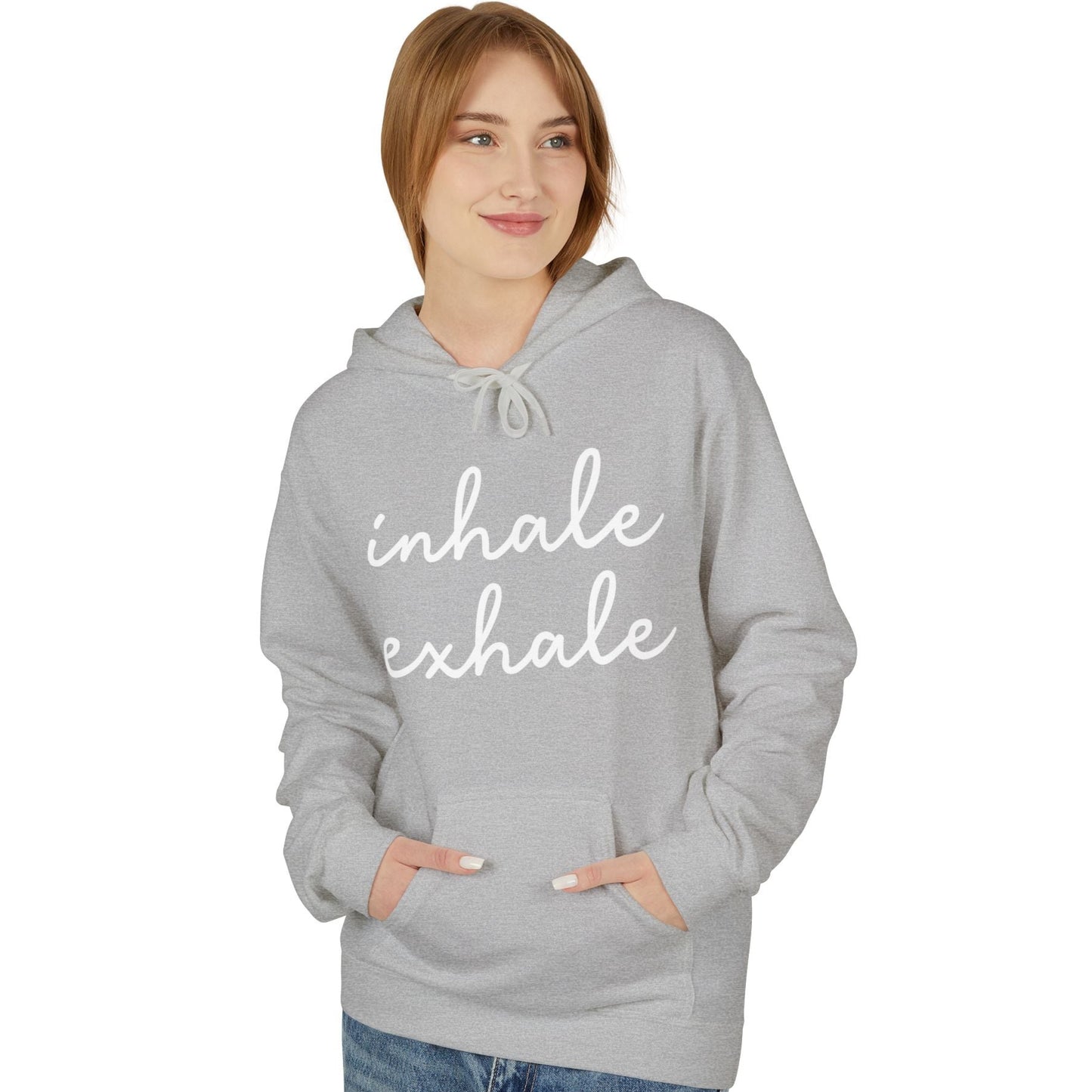 INHALE EXHALE • Yoga Spruch Atemmeditation • Kuschelweicher Hoodie für Damen & Herren • Baumwolle 🌿