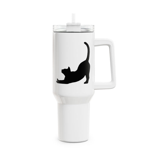 KATZENYOGA TIERYOGA POSE ASANA - Herabschauender Hund • Tumbler mit Henkel & Strohhalm • XXL Reisebecher 1,2L