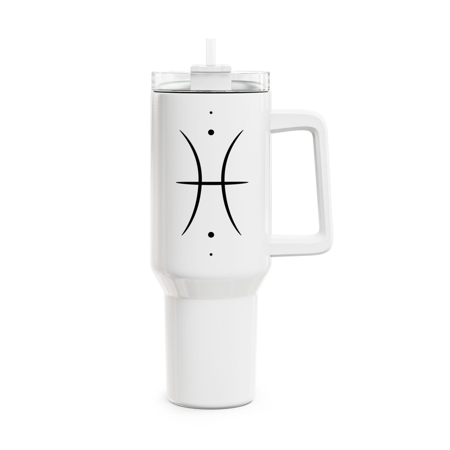FISCHE PISCES SYMBOL STERZEICHEN • Tumbler mit Henkel & Strohhalm • XXL Reisebecher 1,2L - YOGA SANTA