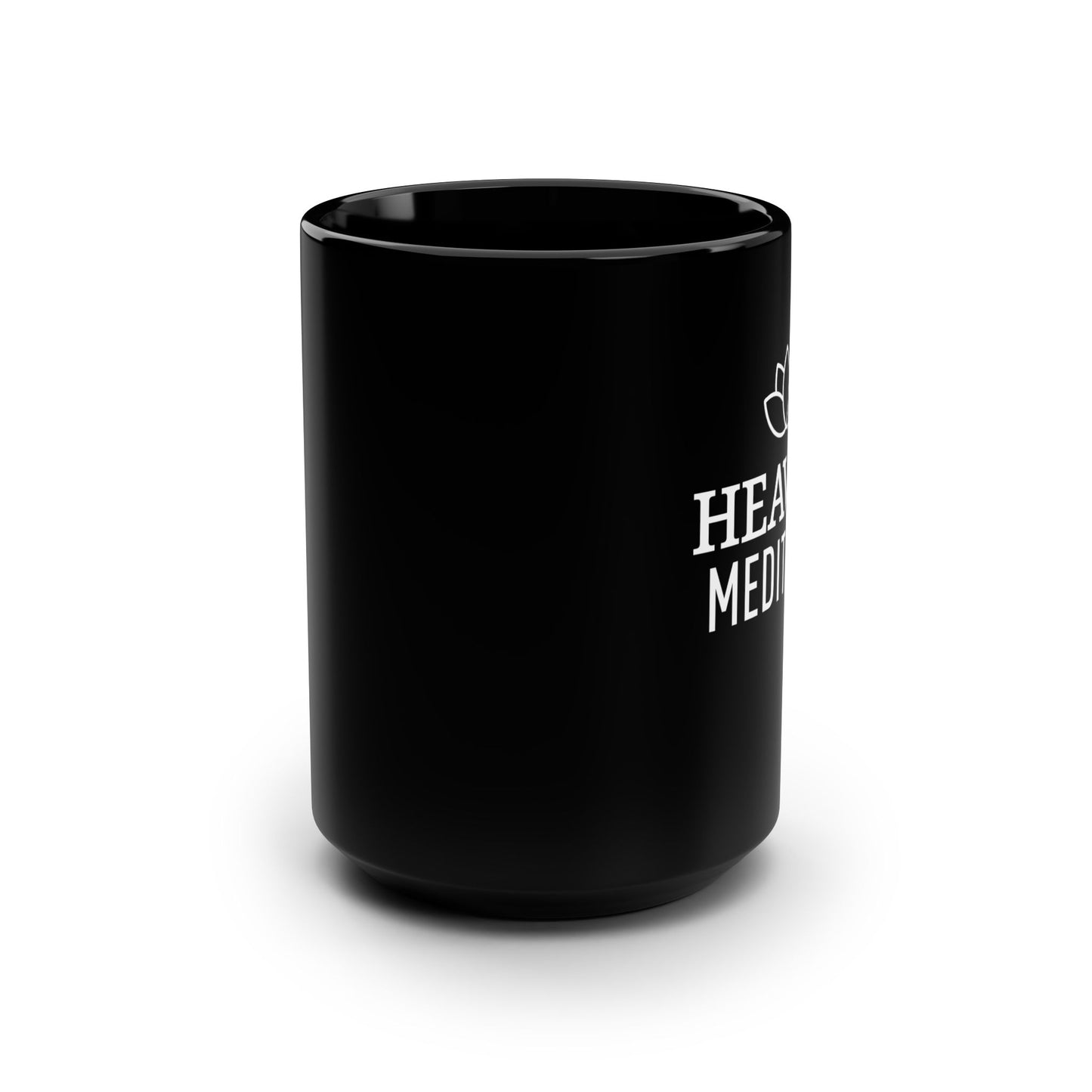 HEAVILY MEDITATED - YOGA SPRUCH HUMOR • 440ml XXL Kaffeebecher