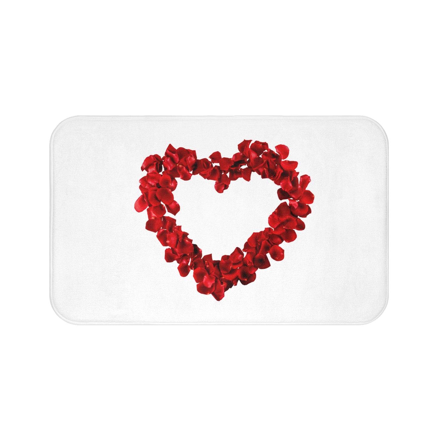 HERZ AUS ROTEN ROSENBLÄTTERN • Liebesbeweis Geschenk, LOVE Liebesbotschaft ❤️ • Badvorleger / Fussmatte / Badteppich EXTRA Weich • 43 x 61 cm & 53 x 86 cm