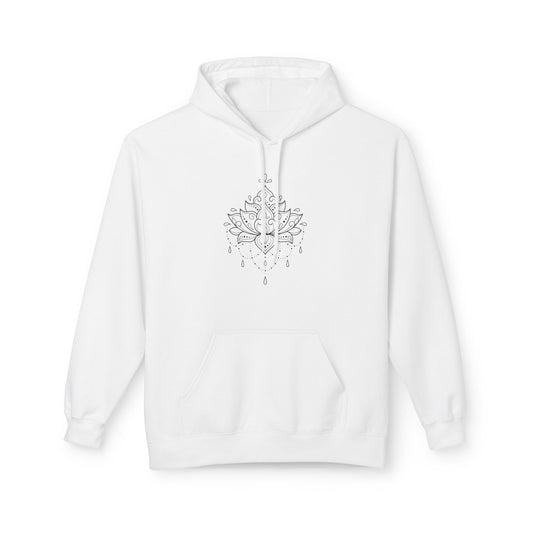 LOTUSBLÜTEN-ZEICHNUNG MINIMALISTISCH, ÄSTHETISCH SCHÖN •&nbsp; &nbsp; Hoodie für Damen & Herren Kuschelpullover • Baumwolle 🌿