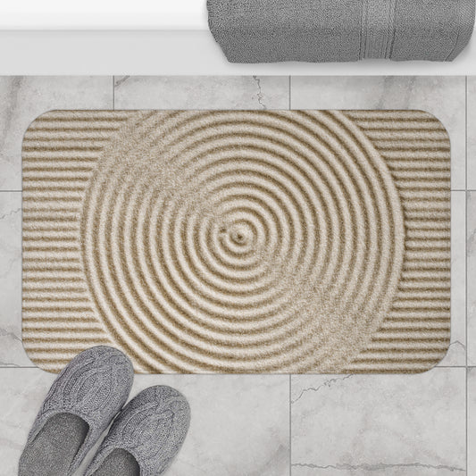 ZEN GARTEN ILLUSION SANDTEPPICH • Badvorleger / Fussmatte / Badteppich EXTRA Weich • 43 x 61 cm & 53 x 86 cm