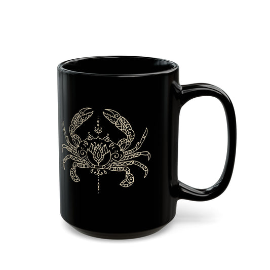 KREBS STERNZEICHEN • Tierkreiszeichen Geburtstagsgeschenkidee • 440ml XXL Kaffeebecher Schwarz - YOGA SANTA
