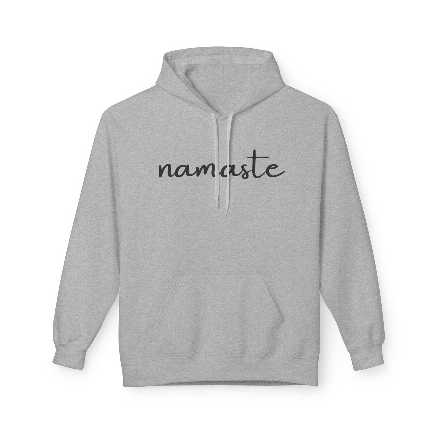 NAMASTE YOGA SCHRIFTZUG YOGI SPRUCH MINIMALISTISCHES DESIGN • Fleece Hoodie für Damen & Herren • Baumwolle 🌿