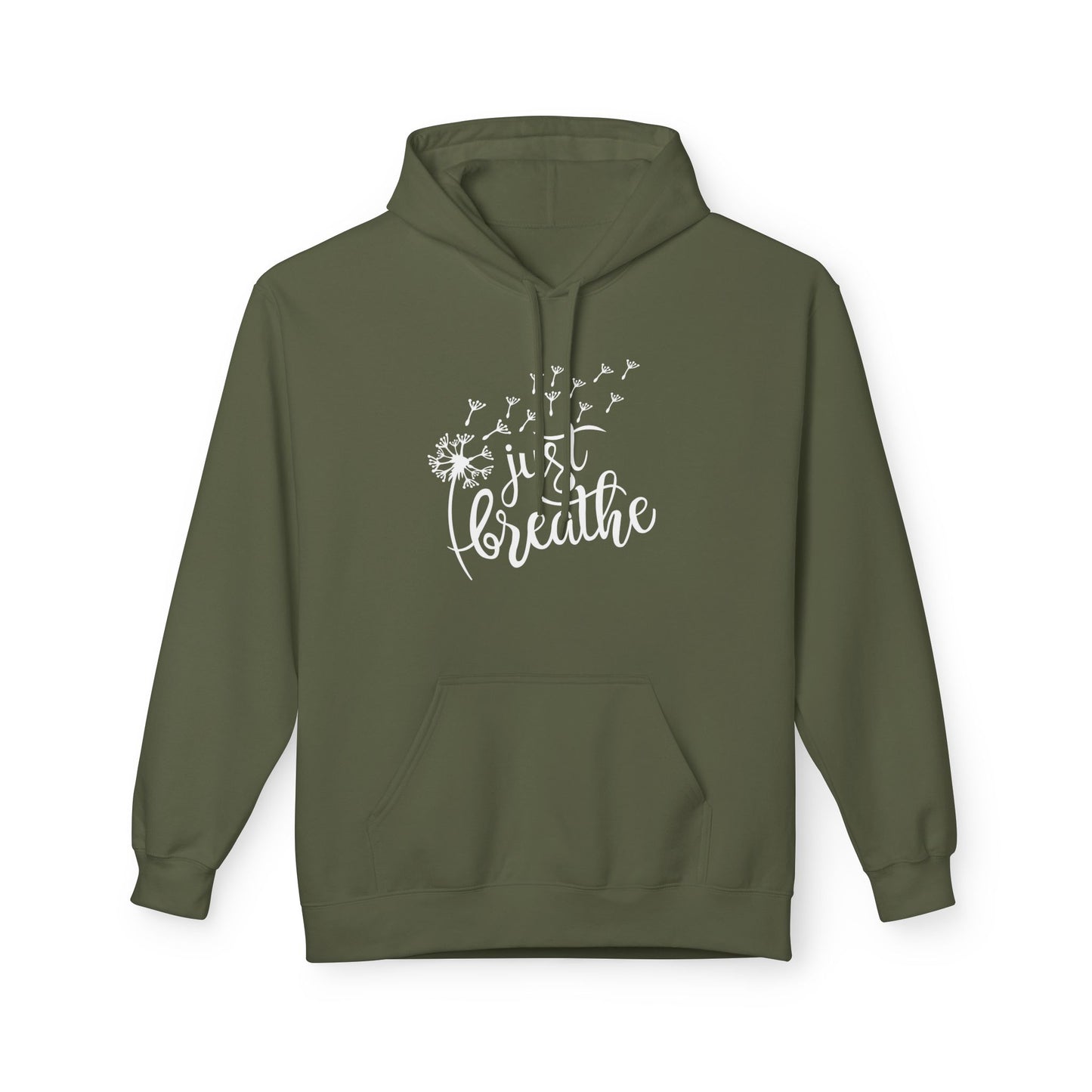 JUST BREATHE • Yoga Spruch Pusteblumenmotiv Fitness Kuschelweicher Hoodie für Damen & Herren • Baumwolle 🌿