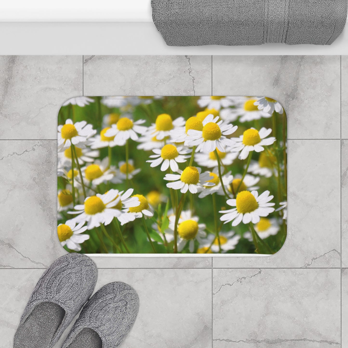 KAMILLEN BLÜTEN SOMMERBLUMEN • Badvorleger / Fussmatte / Badteppich EXTRA Weich • 43 x 61 cm & 53 x 86 cm