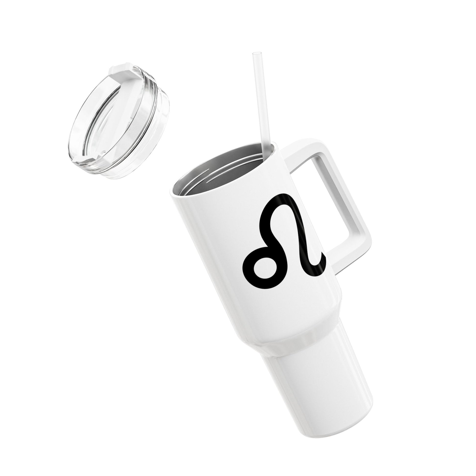 LÖWE LEO Symbol Sternzeichen Tierkreiszeichen • Tumbler mit Henkel & Strohhalm • XXL Reisebecher 1,2L - YOGA SANTA