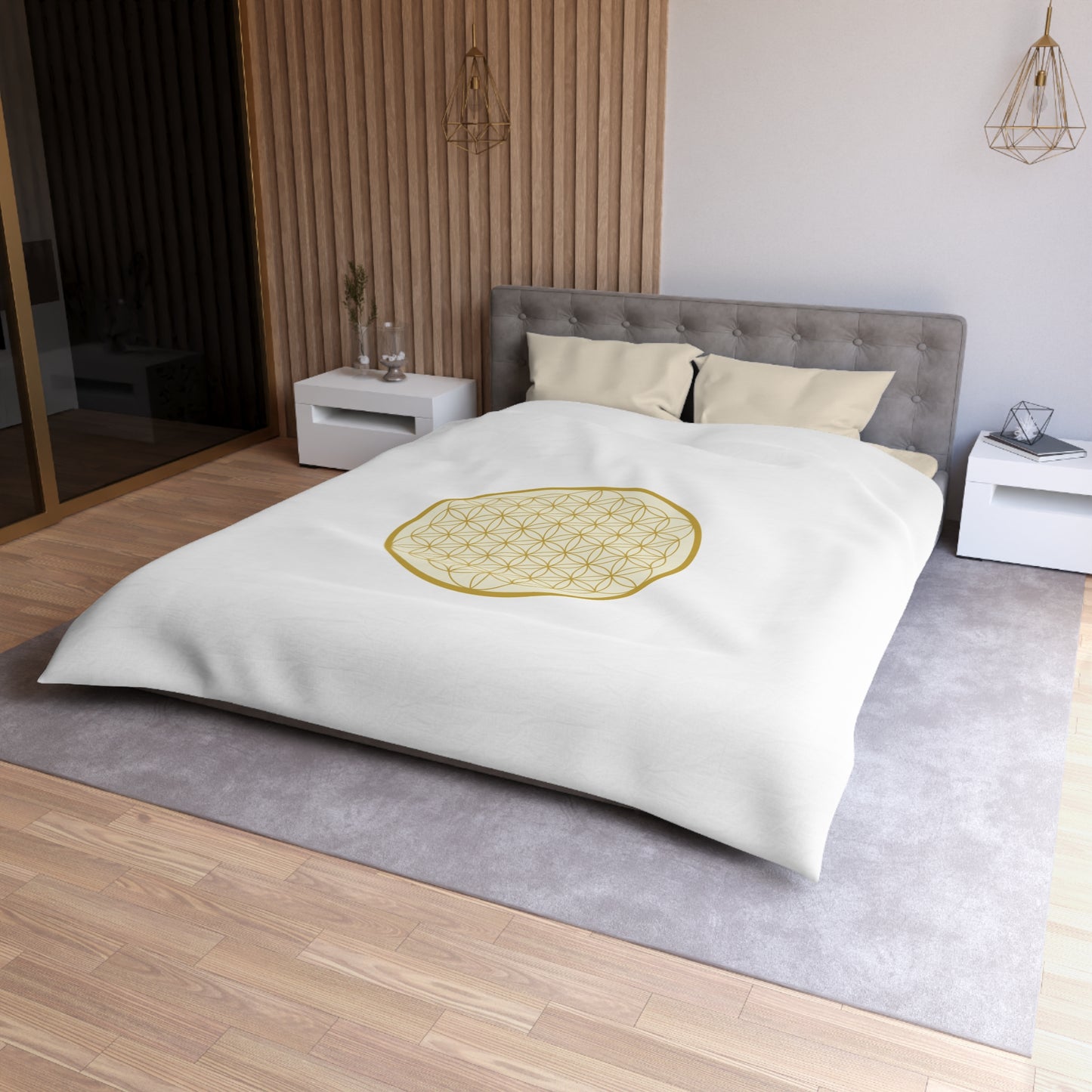BLUME DES LEBENS SYMBOL • Luxus Fleece Kuschelweich Bettwäsche 200x200 cm &  220x240 cm