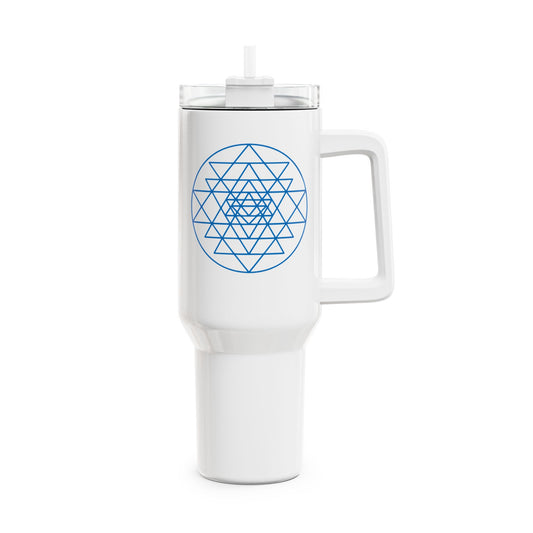 Sri Yantra Symbol BLAU - Hinduismus Tantra - Spirituelle Erleuchtung, Harmonie Tumbler • XXL Reisebecher 1,2L