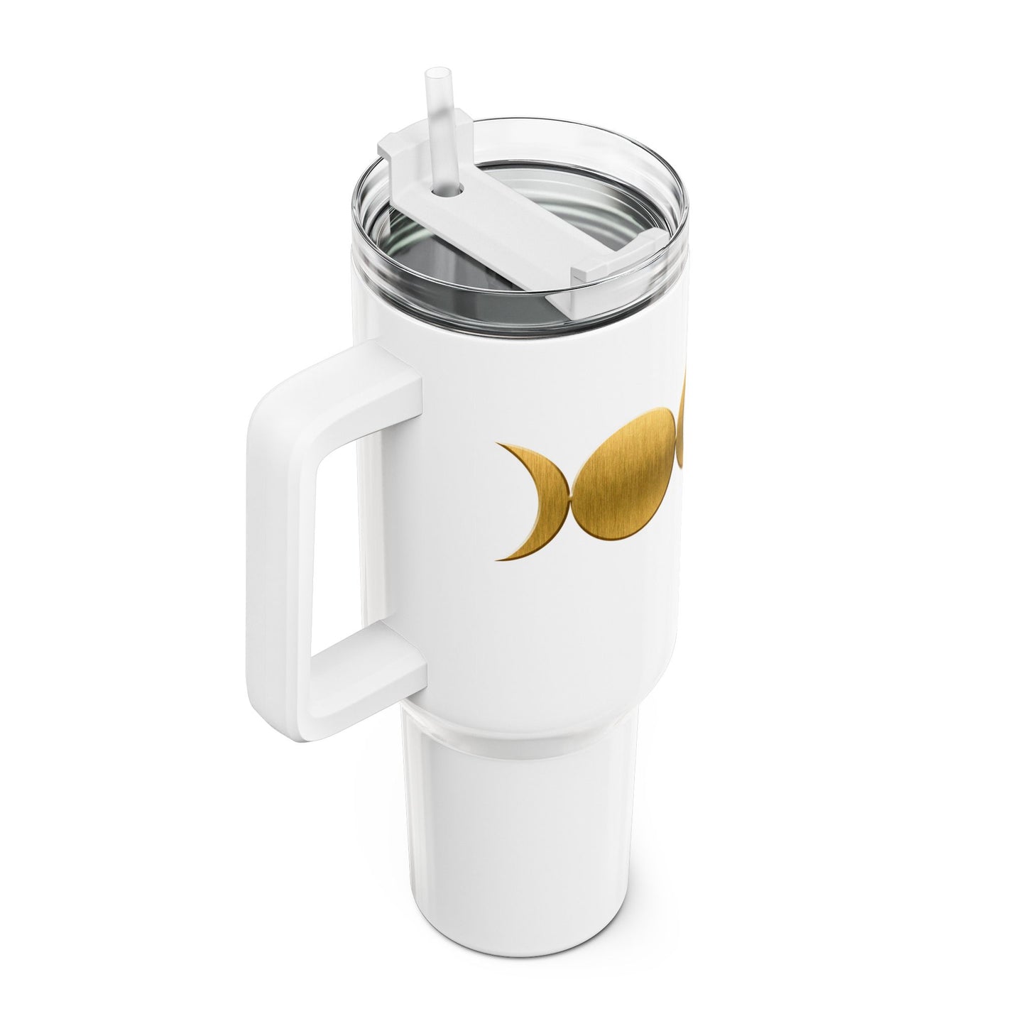 SONNE MOND - MONDPHASEN, MONDZYKLUS • Tumbler mit Henkel & Strohhalm • XXL Reisebecher 1,2L