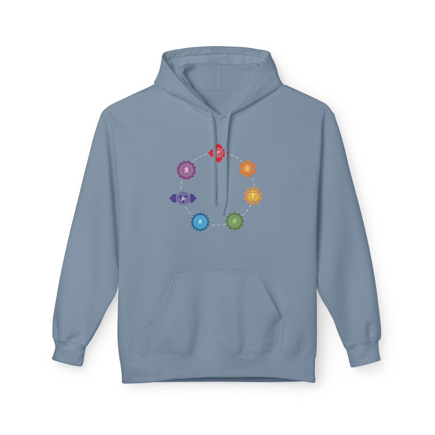 CHAKREN SYMBOLE in FLORALE BLUMEN • Spiritueller Hoodie für Meditation, für Damen & Herren • Baumwolle 🌿