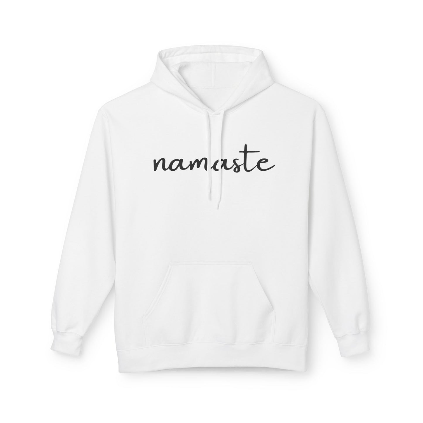 NAMASTE YOGA SCHRIFTZUG YOGI SPRUCH MINIMALISTISCHES DESIGN • Fleece Hoodie für Damen & Herren • Baumwolle 🌿