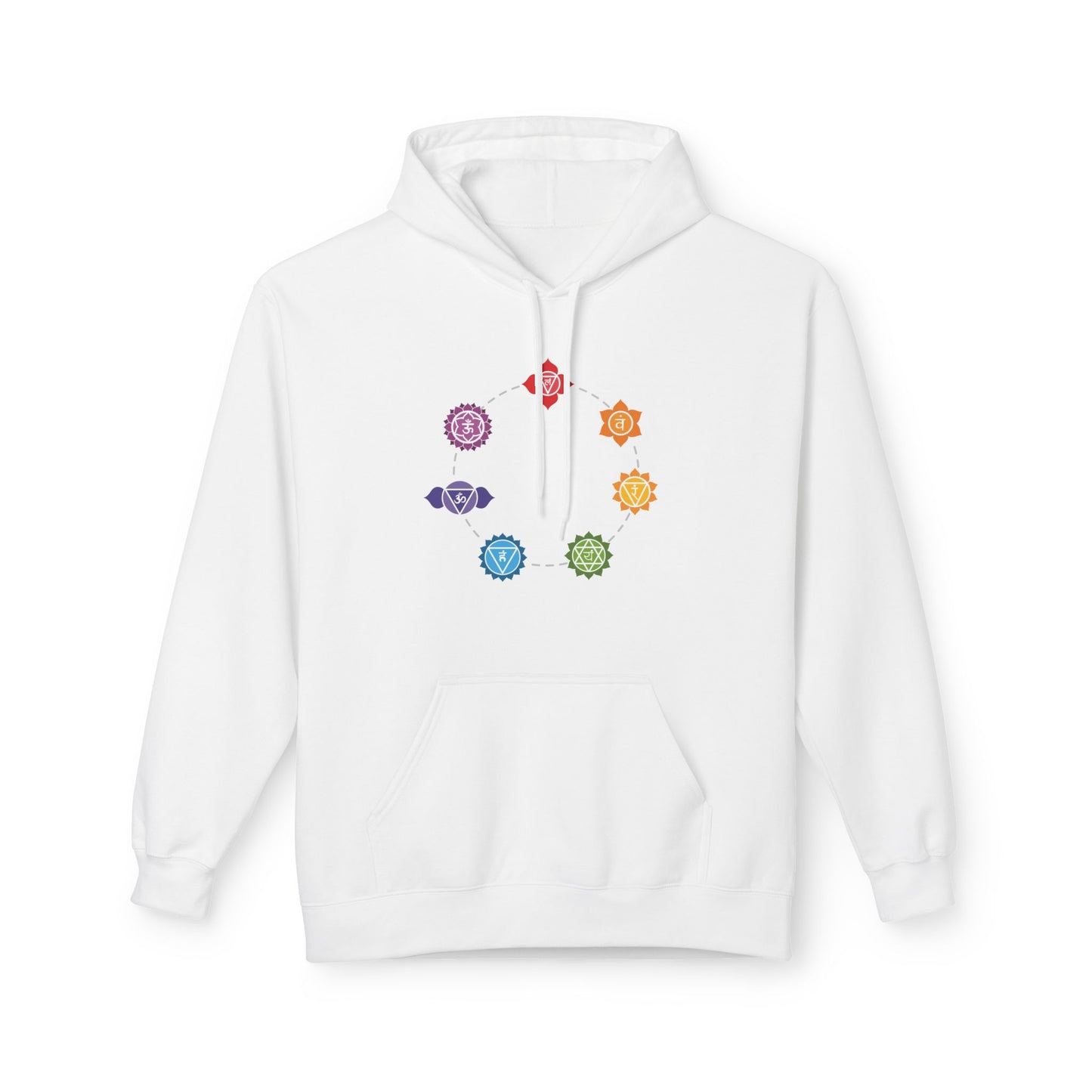 CHAKREN SYMBOLE in FLORALE BLUMEN • Spiritueller Hoodie für Meditation, für Damen & Herren • Baumwolle 🌿