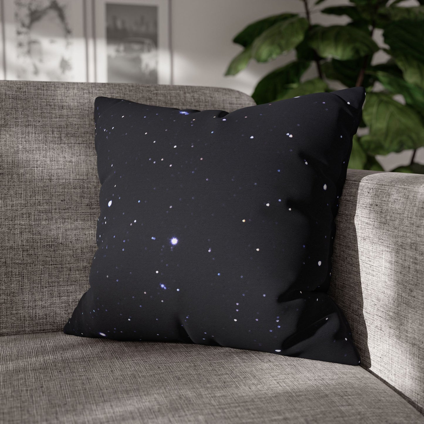 STERNENHIMMEL GALAXY • Deko Kissenbezug mit Reißverschluss Quadratisch Weiß