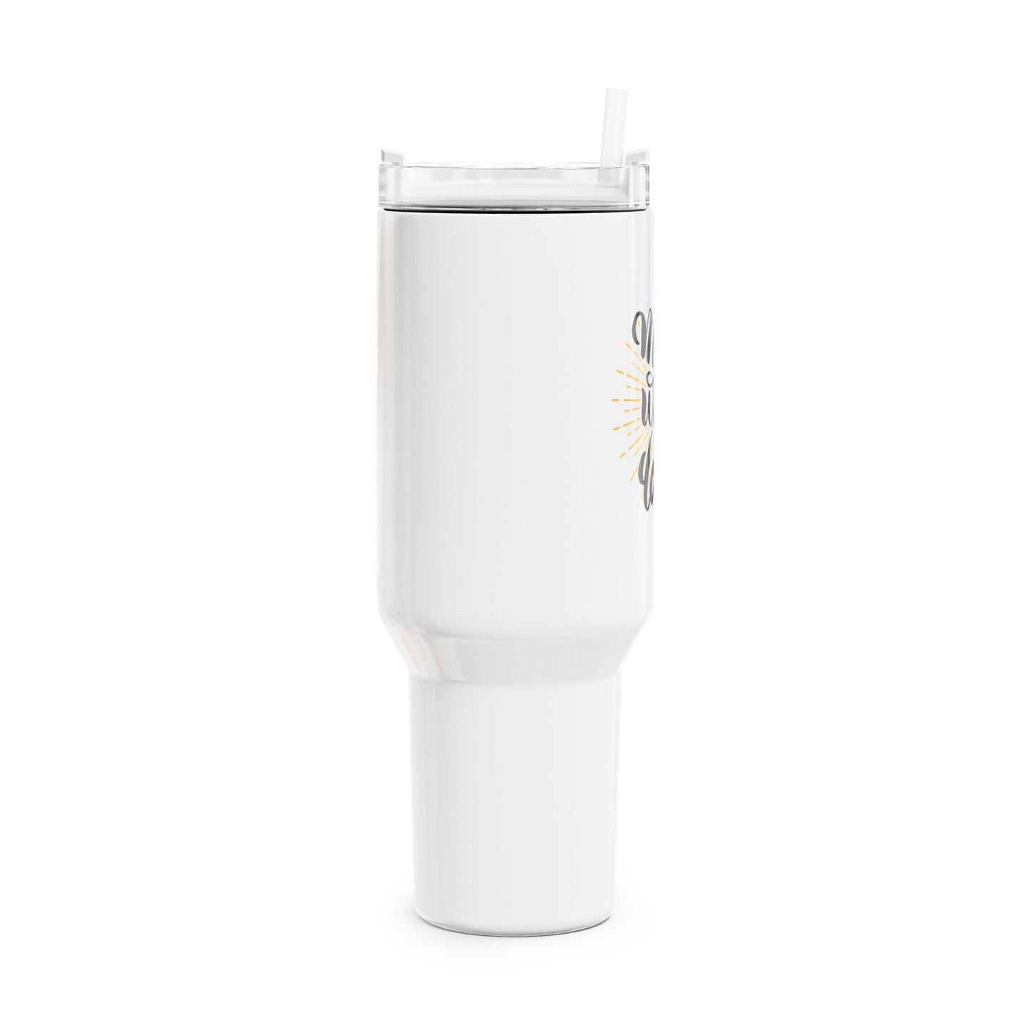 MADE WITH LOVE - MIT LIEBE GEMACHT • Liebesbeweis Geschenk, LOVE Liebesbotschaft • Tumbler mit Henkel & Strohhalm • XXL Reisebecher 1,2L - YOGA SANTA