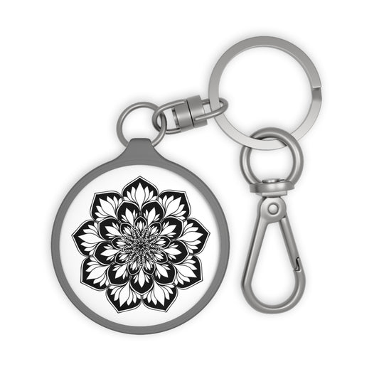 BLUME MANDALA • Edler Luxus Schlüsselanhänger mit Karabiner für Frauen & Männer